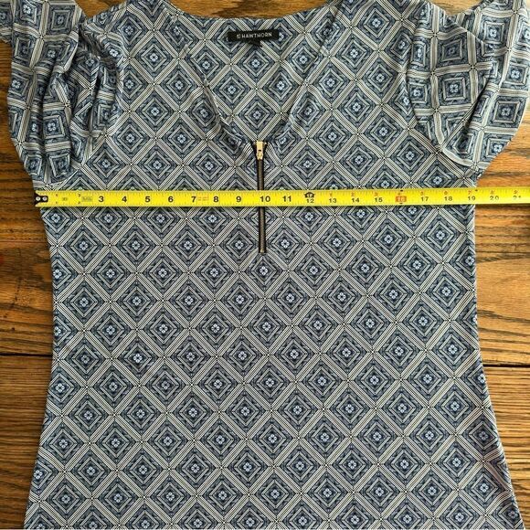 41 Hawthorn V-Neck 1/4 Zip Tunic Top 3/4 Sleeve Women’s L - Picture 5 of 7